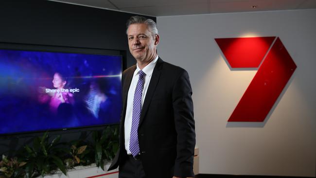 James Warburton in the Channel 7 offices in Sydney. Picture: Britta Campion