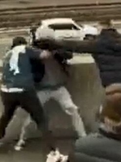 Video shows spectators trading blows. Picture: Channel 7