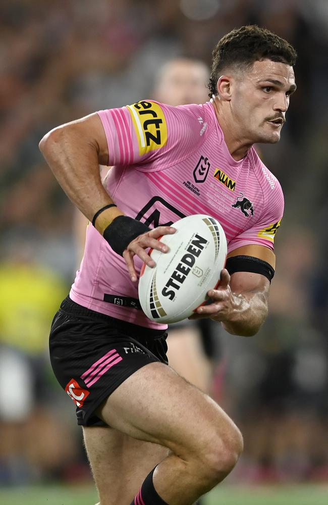 Nathan Cleary edges out Andrew Johns and Johnathan Thurston for the halfback spot. Picture: NRL Photos