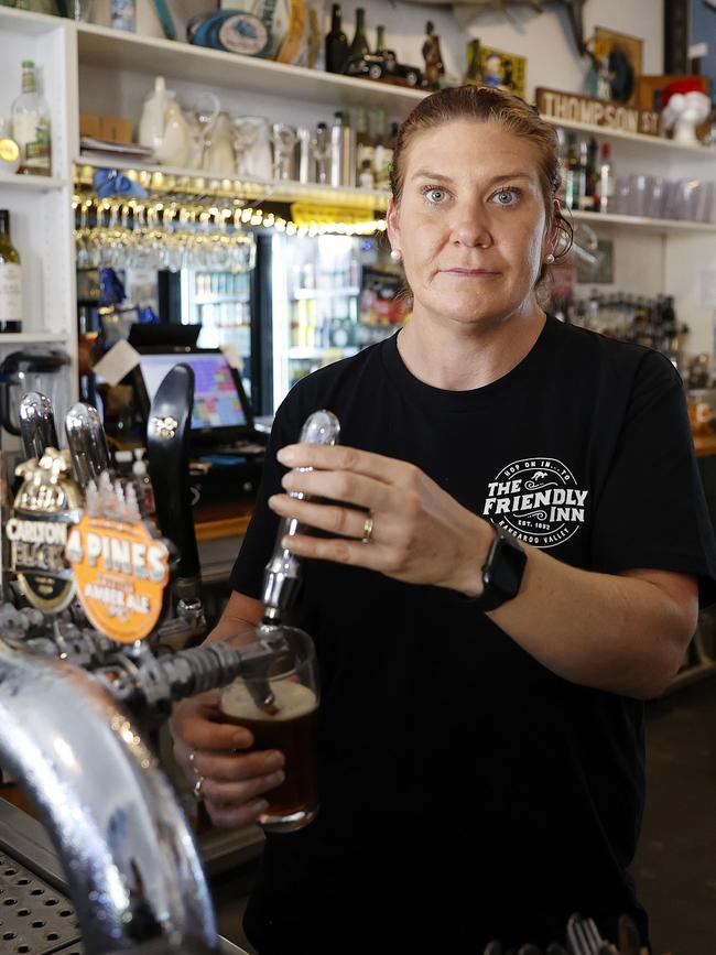 The Friendly Inn manager Caroline Lenati said business was down about 60 per cent. Picture: Tim Hunter