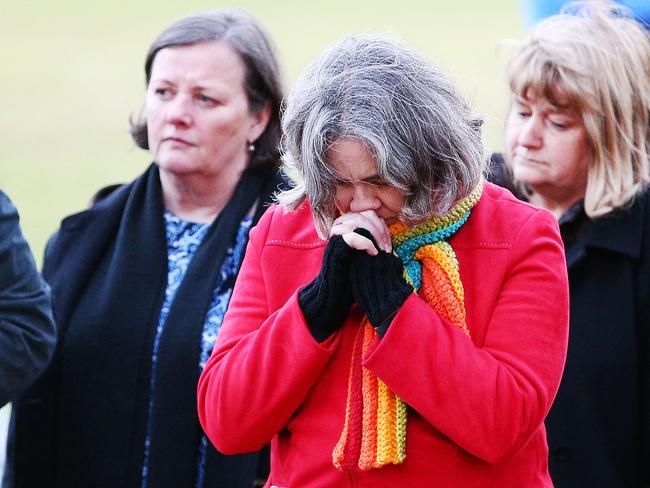 Mourners pay their respects during a vigil for Eurydice Dixon. Picture: Michael Dodge/Getty Images