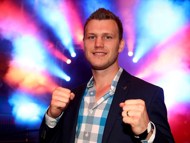 Boxer Jeff Horn is seen with his wife Joanna and child Isabelle during a  media opp at the Caxton Hotel in Brisbane, Wednesday, May 23, 2018. Jeff  Horn will face American Boxer