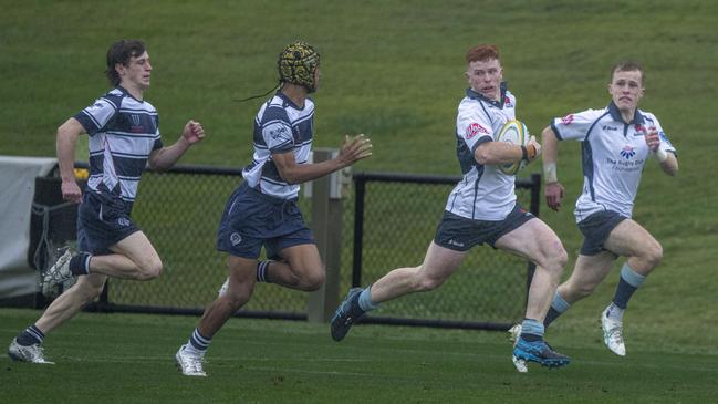 Mitchell Holmes in action for NSW Juniors against Victoria. Picture: Anthony Edgar.