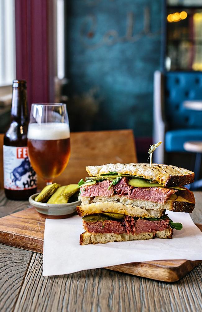 Cuckoo Callay’s tribute to the great Reuben Sandwich — house-made wagyu corned beef, Gruyere cheese, Russian dressing and sauerkraut on sourdough.