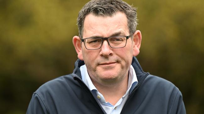 Premier Daniel Andrews enjoys the comforts of the Chairman’s Lounge. Picture: Tony Gough