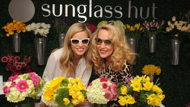 Georgia May Jagger and Jerry Hall looking dashing. Picture: Jamie McCarthy/Getty Images for Sunglass Hut