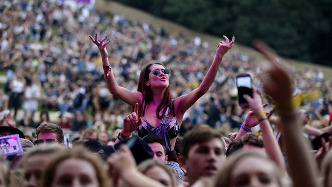 Fans enjoy a performance from San Cisco at the 2015 edition of Splendour in the Grass at Byron Bay. Picture: Jerad Williams