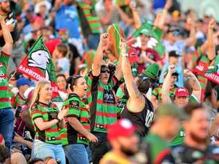 NRL action at Sunshine Coast Stadium between New Zealand Warriors and the South Sydney Rabbitohs. A record crowd of 11,912. Picture: John McCutcheon