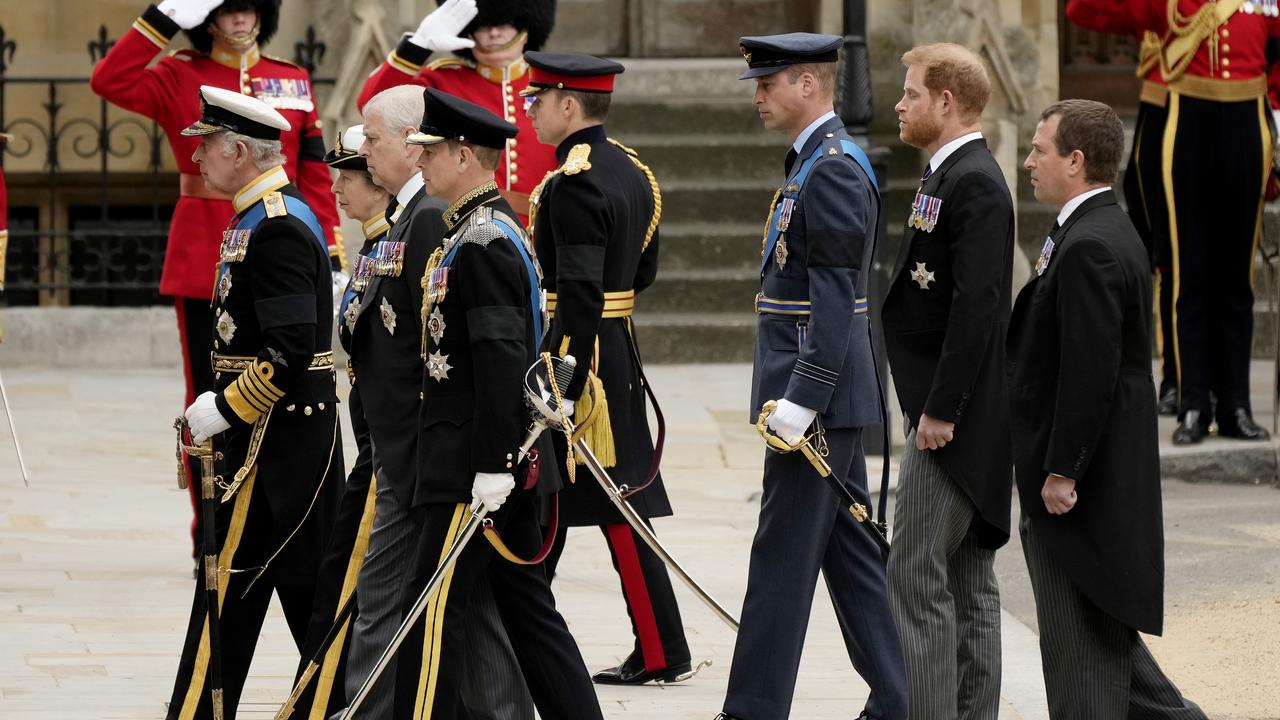 The Royal family arrive at Westminster Abbey.