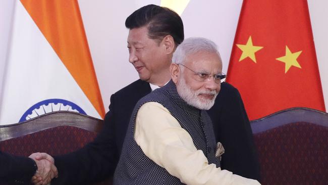 Indian Prime Minister Narendra Modi and Chinese President Xi Jinping in 2016. Picture: AP