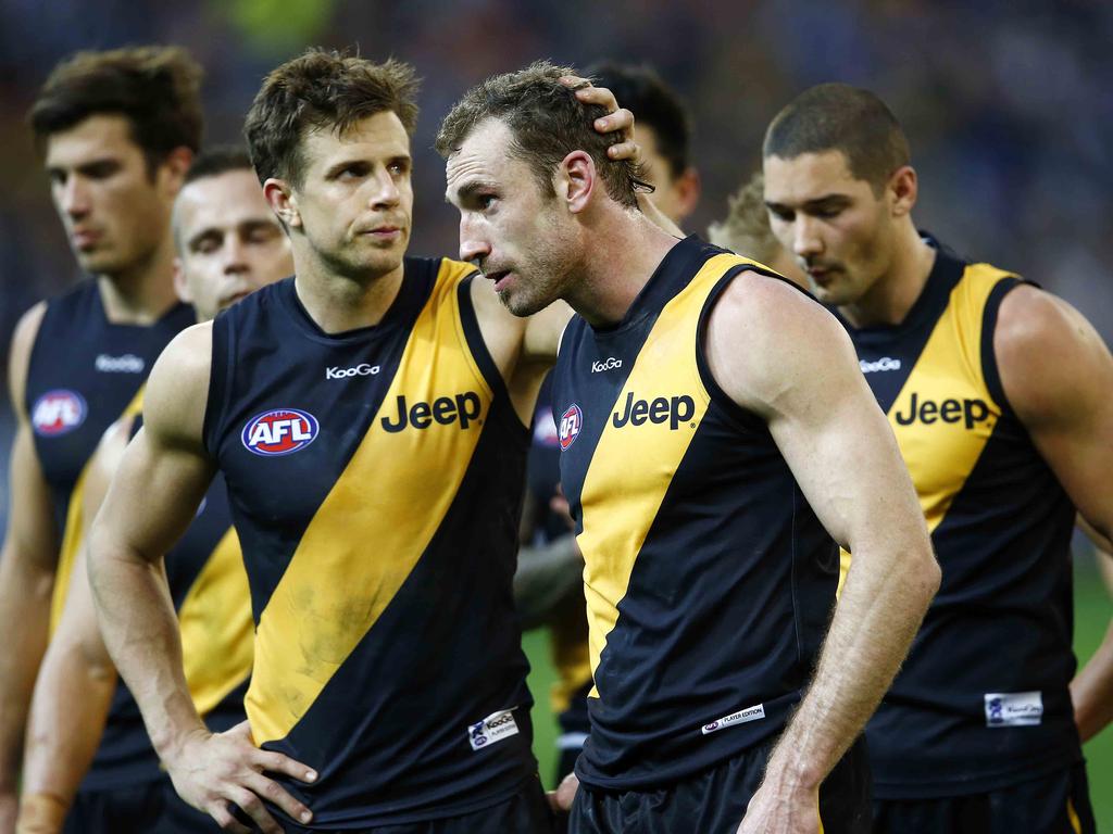 Shane Tuck after playing his last game for the Tigers in 2013. Picture: MICHAEL KLEIN