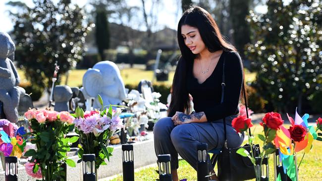 Leticia visits her daughter Adeya’s grave every day. Picture: Jeremy Piper