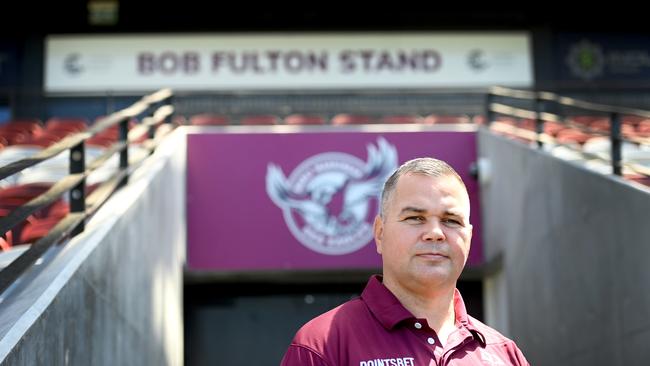 A glowing character reference from Broncos hierarchy helped Anthony Seibold resurrect his coaching career at the Manly Sea Eagles. Picture: Jeremy Piper.