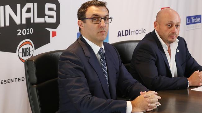 NBL commissioner Jeremy Loeliger, with and NBL owner Larry Kestelman, says there has been interest from most states and territorities about expansion.