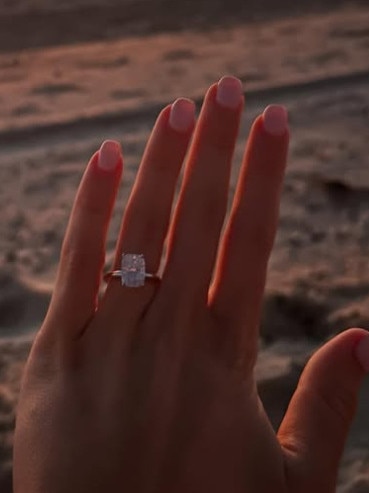 Maddi Clark’s new engagement ring. Picture: Instagram