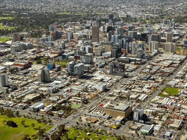 Aerial view of Adelaide CBD skyline. Supplied by Colliers International