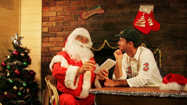  CRICKET- Christmas Picture - Australian Captain Ricky Ponting with his Christmas list for Santa.- pic. Phil Hillyard. 