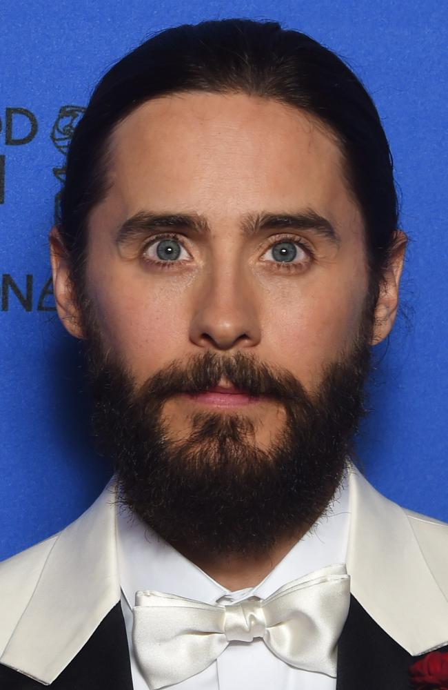 He didn’t shave ... Jared Leto teamed his plait with a full beard. Picture: AFP