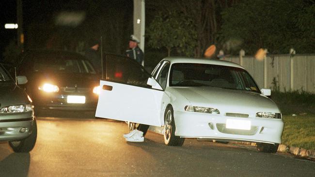 Mark Moran lays dead in his car outside his Aberfeldie home in June 2000.