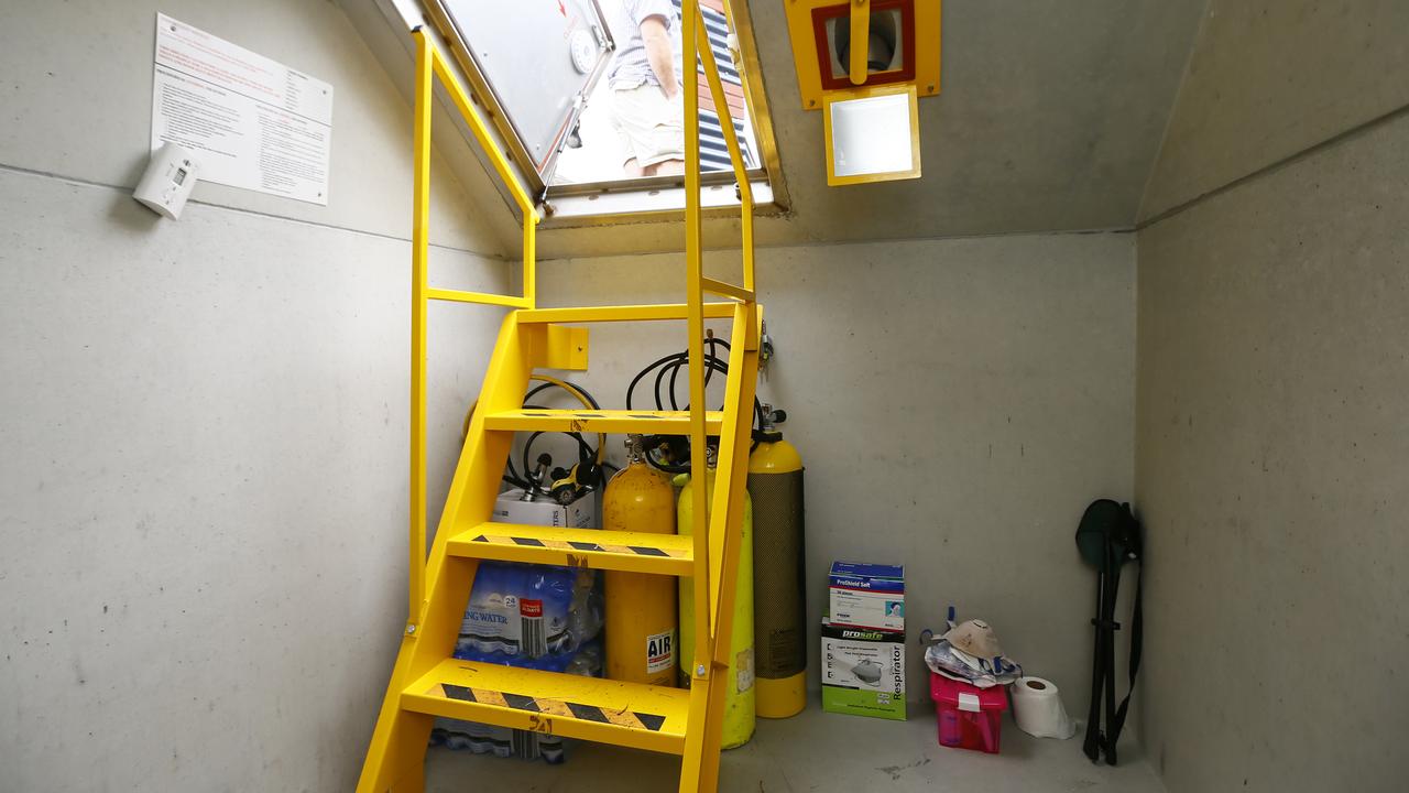 Example showing the inside of a bushfire bunker in Tasmania. Picture: Matt Thompson