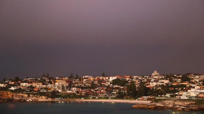 The view to Tamarama on Tuesday morning from Marks Park at south Bondi. Picture: John Grainger