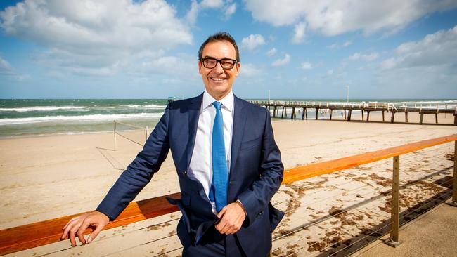 SA premier-elect Steven Marshall, at Henley Beach yesterday. Picture: James Elsby