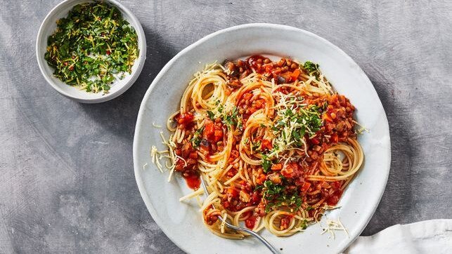 Let the flavours sing in this meat-free bolognese.