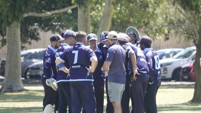 Buckley Ridges’ players celebrate a wicket. Picture: Valeriu Campan