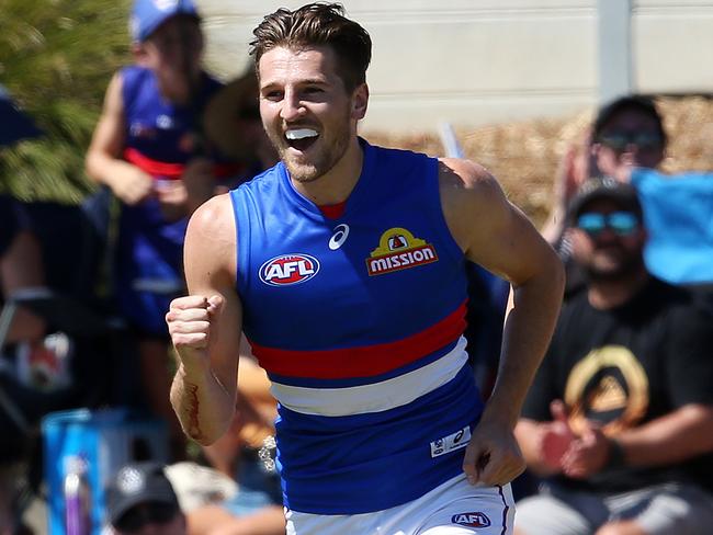 Bulldog Marcus Bontempelli loves kicking a goal. Pic: Michael Klein