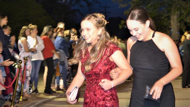 Scots PGC cardinal formal Taylah Hoffman and Amy Harrison