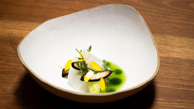 Calamari and cucumber at Lume. How high did this fine dining South Melbourne destination feature in the rankings?