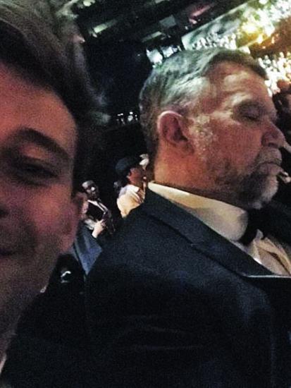 Streten Instagrams his father Glen, asleep at an awards ceremony.