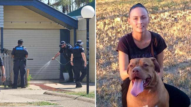 Garbutt resident Annmarie Walters, 34, has been identified as the victim of the dog attack. Pictured here with another pit bull dog, not the one involved in Friday’s mauling.