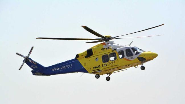 CRASH: Two rescue helicopters were required after a rollover in a Somerset town yesterday evening. Picture: Tobi Loftus