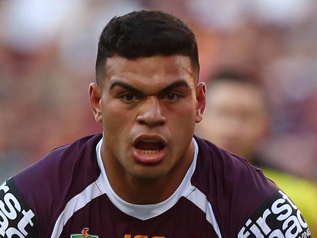 BRISBANE, AUSTRALIA - SEPTEMBER 09:  David Fifita of the Broncos runs the ball during the NRL Elimination Final match between the Brisbane Broncos and the St George Illawarra Dragons at Suncorp Stadium on September 9, 2018 in Brisbane, Australia.  (Photo by Chris Hyde/Getty Images)