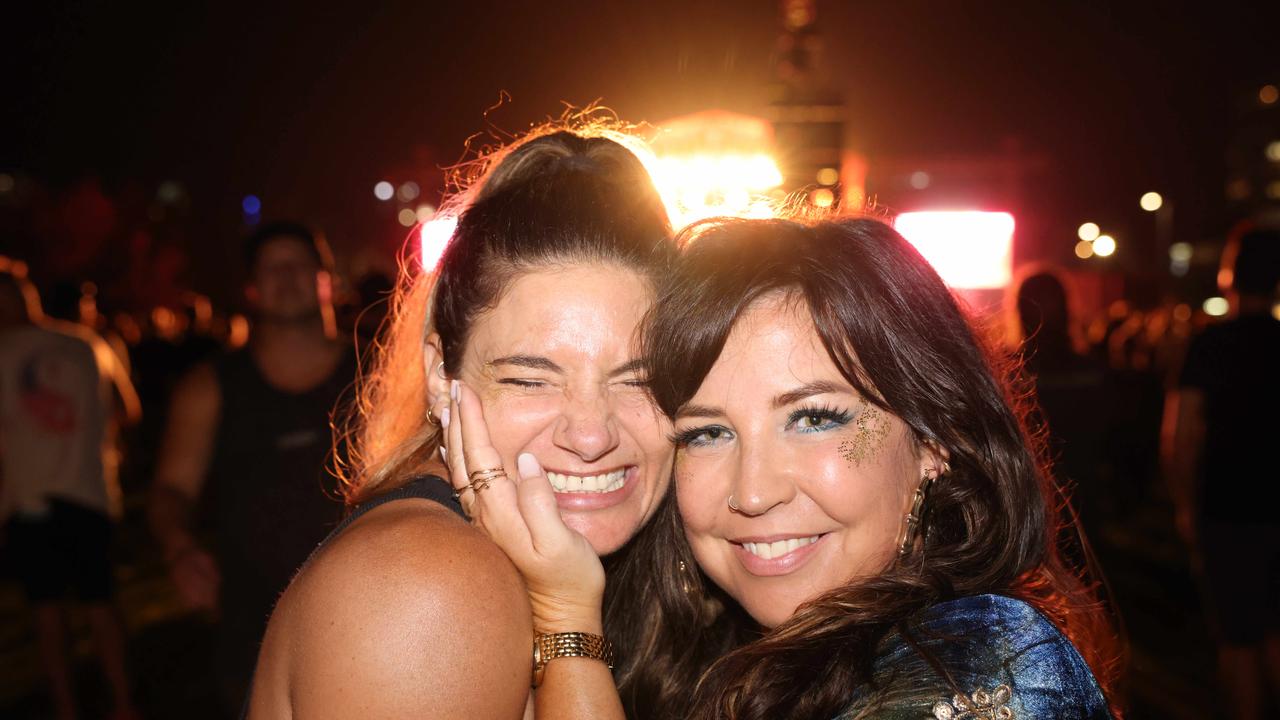 Emma Peart and Nikki Fern at the Lookout Festival 2024 at Broadwater Parklands for Gold Coast at Large. Picture: Portia Large