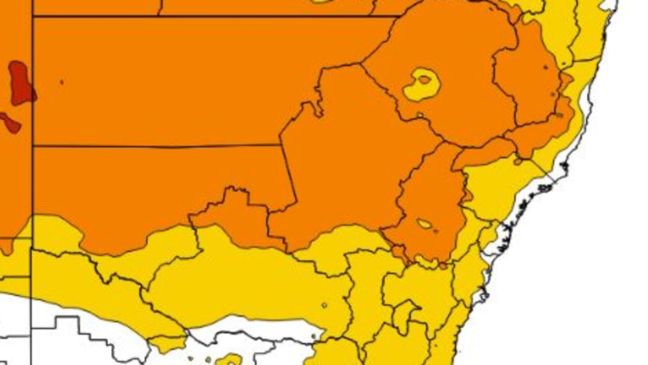 A severe heatwave, indicated in orange, gripped most of NSW from Wednesday to Thursday. Picture: Bureau of Meteorology