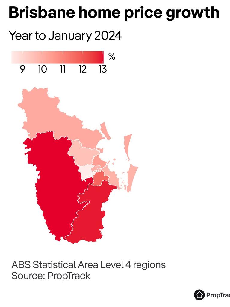 Brisbane home price growth. Image PropTrack