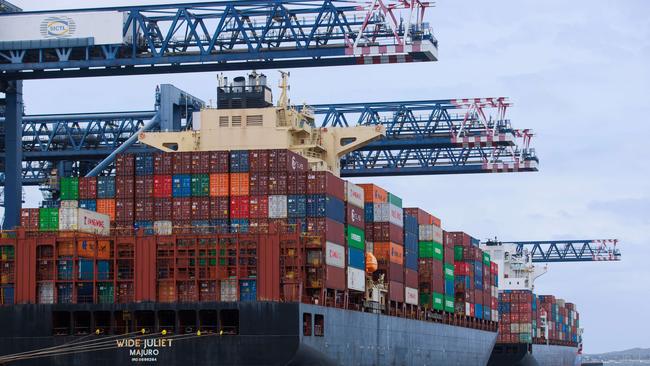 DP World is warning of a huge economic cost from the strike actions. Picture: Justin Lloyd.