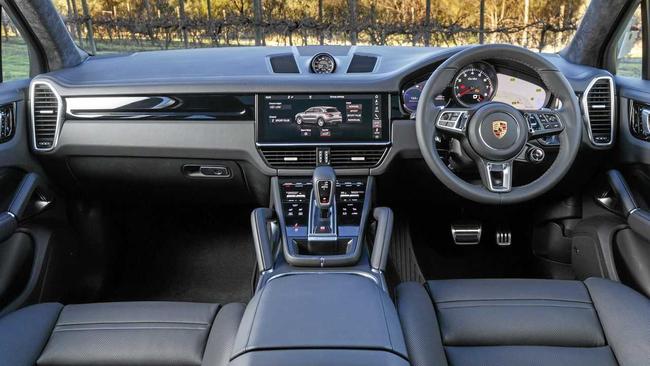 Inside the Porsche Cayenne.