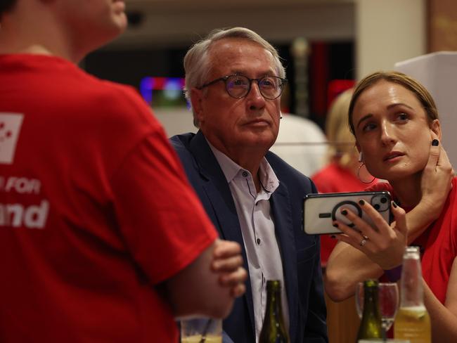 QLDVOTES24 Ã. Wayne Swan watches on as the count continues at the Labor Headquarters Election Campaign Party at Murrumba Downs Tavern. Pics Adam Head