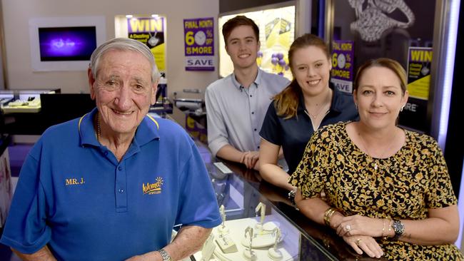 Graham Jackson with Michael Morrison, Shannon Vernon and Debbie Stanborough at Loloma Jewellers at Stockland. Picture: Evan Morgan