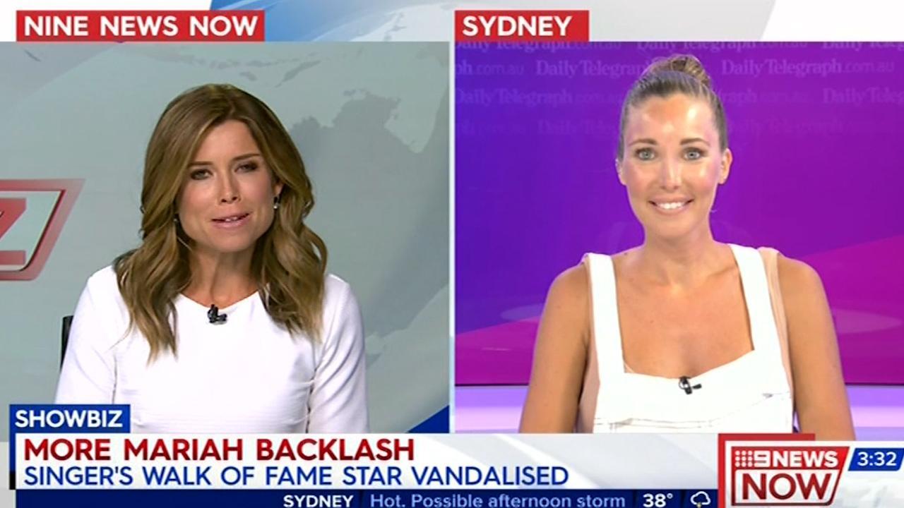 Sydney Confidential’s Briana Domjen on air with Amber Sherlock in a white  dress on the same day