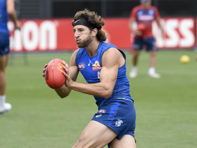 Marcus Bontempelli at training with the Western bulldogs at Whitten Oval. Picture: Andrew Henshaw