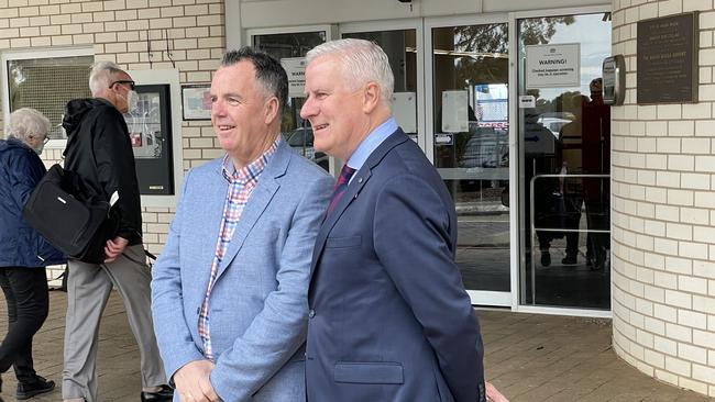 Wagga Mayor Dallas Tout with Riverina MP Michael McCormack with Picture: Patrick Morrow