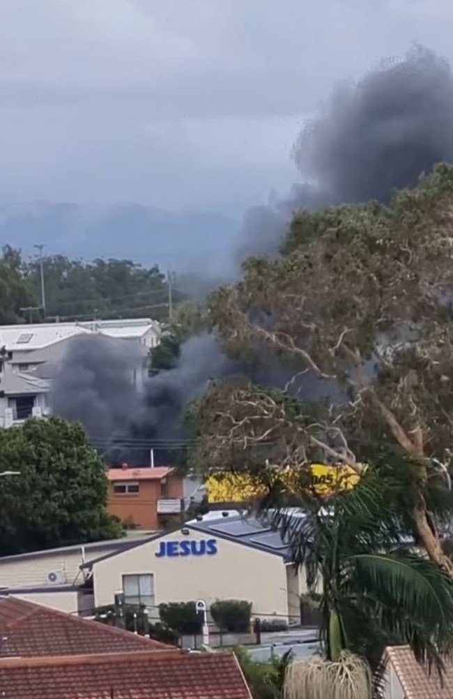 Thick black smoke wafted from the scene of the fire. Picture: Facebook.