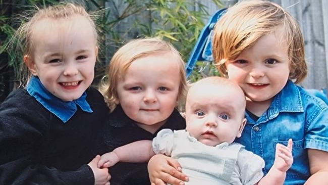 Corio fire victims Mavis McGregor, (left), Saige, Ashlynn and Isaac McGregor. Saige, 2, and Ashlynn, 18 months old, were killed in the fire.