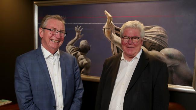 Barry Irvin, CEO of Bega Cheese (left) and his long time adviser David Williams in Melbourne. Picture: Stuart McEvoy/The Australian.