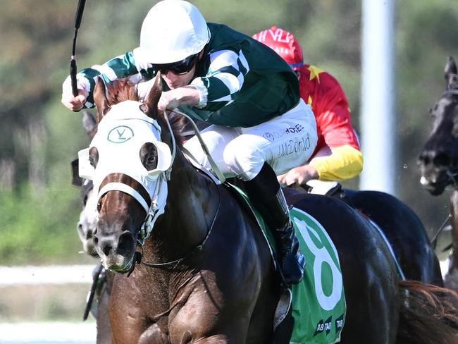 James McDonald rides his way to three winners in as many starters at the Sunshine Coast in the Ken Russell Memorial aboard Althoff. Picture: Grant Peters - Trackside Photography.