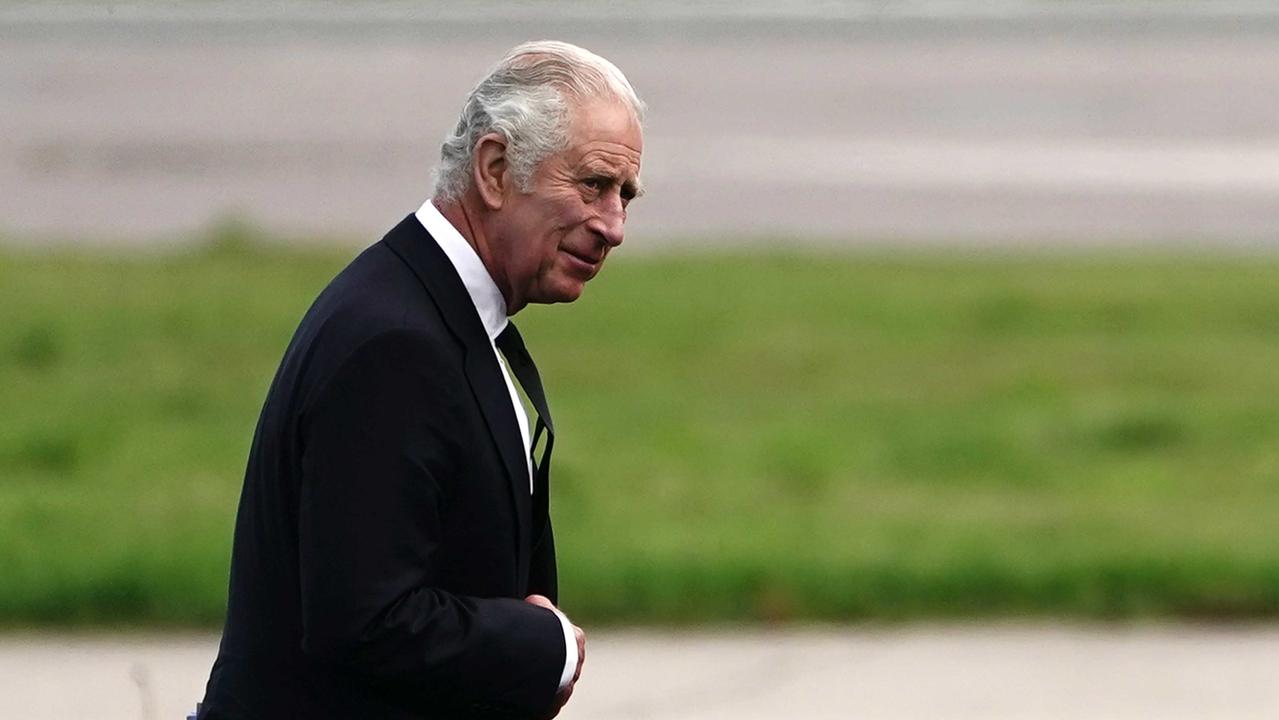 King Charles III at Aberdeen Airport as he travels to London with Camilla, Queen Consort following the death of Queen Elizabeth II. Picture: Aaron Chown – Pool / Getty Images